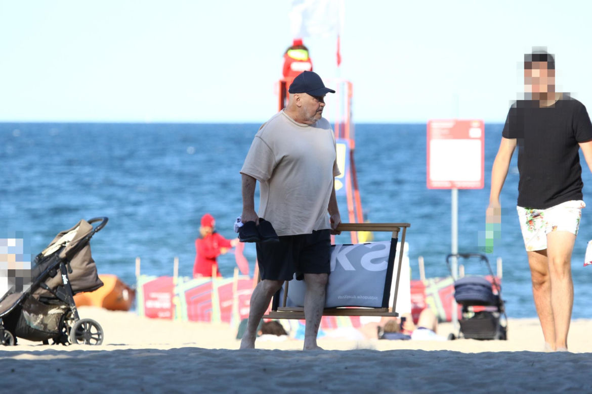 Marian Lichtman na plaży