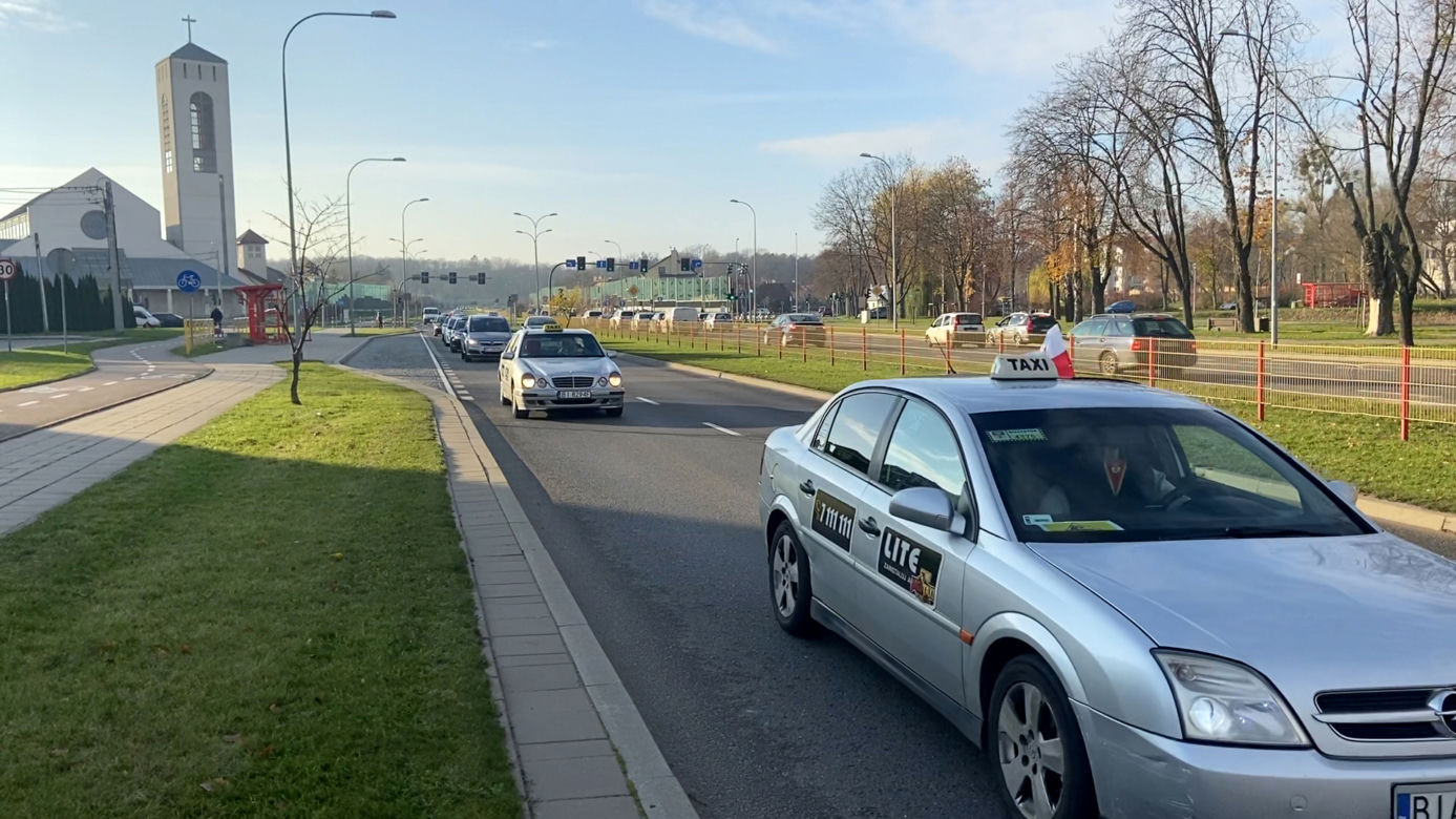 Białystok. Protest taksówkarzy 25.XI.2020