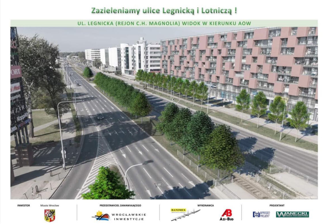 Kilkaset drzew podadzą na Legnickiej i Lotniczej