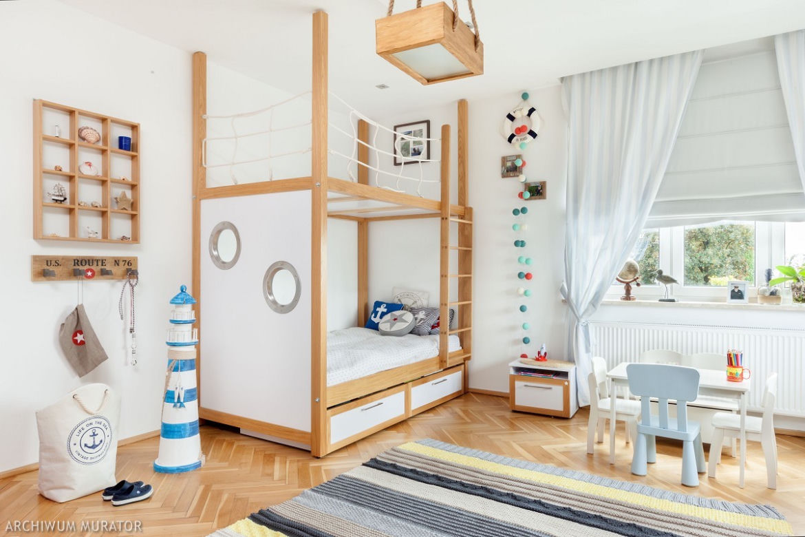 Styl marynistyczny - pomysłowe łóżko