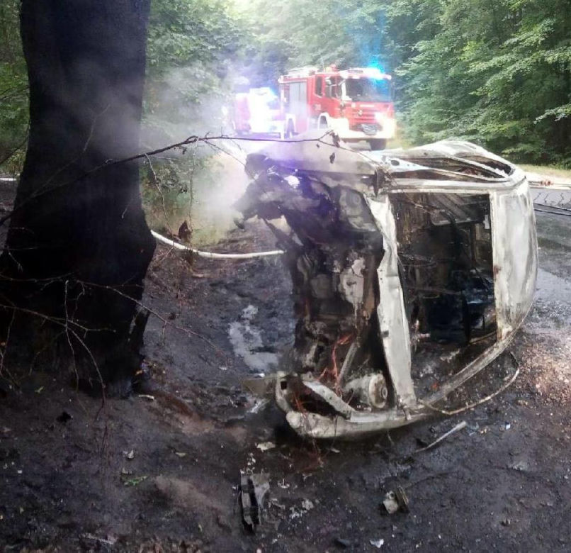 Zderzenie z sarną może skończyć się TRAGICZNIE. Auto 27-latki stanęło w płomieniach