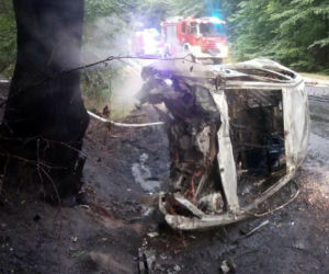Zderzenie z sarną może skończyć się TRAGICZNIE. Auto 27-latki stanęło w płomieniach