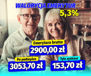 Waloryzacja emerytur 5,3%
