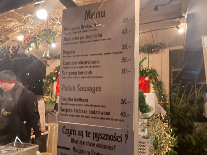 Jarmark Bożonarodzeniowy 2025 na Rynku Głównym w Krakowie. Jedzenie drogie jak nigdy