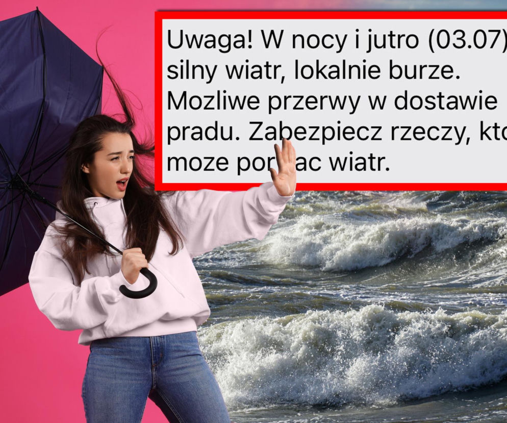 Silny wiatr nad wybrzeżem