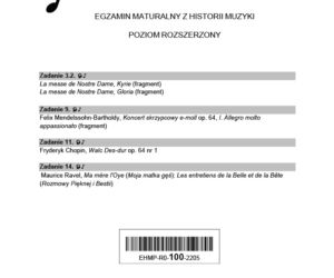 Matura 2022: historia muzyki. Arkusze CKE: Zapisy nutowe