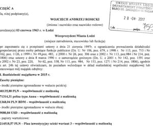 14 Oświadczenie majątkowe wiceprezydenta Wojciecha Rosickiego