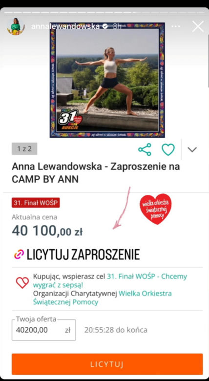 Anna Lewandowska na finale WOŚP 2023