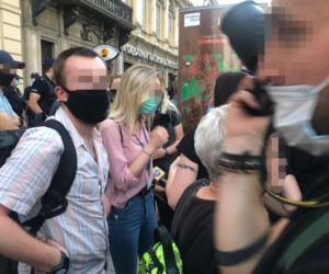 Protest na Krakowskim Przedmieściu