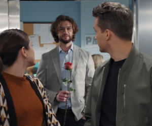 M jak miłość odc. 1913. Jakub Karski (Krzysztof Kwiatkowski), Kasia (Paulina Lasota), Mariusz (Mateusz Mosiewicz)