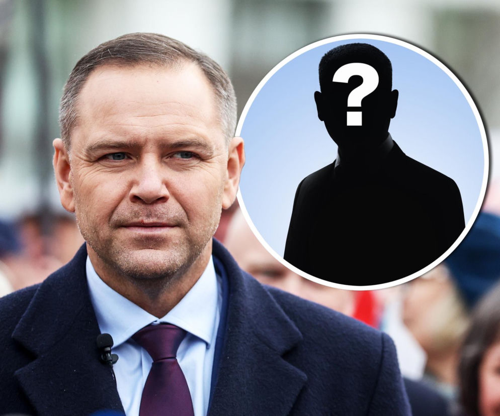Karol Nawrocki. Obok na miniaturze czarna sylwetka ze znakiem zapytania. O rankingu zaufania czytaj w SE Polityka.