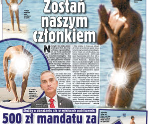 Jackowski nago na plaży