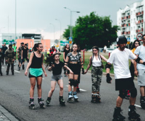 3. Nightskating Białystok. Przejazd wojskowy