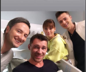 Barwy szczęścia. Darek (Andrzej Niemyt), Władek (Przemysław Stippa), Julita (Katarzyna Sawczuk), Józek (Patryk Pniewski)