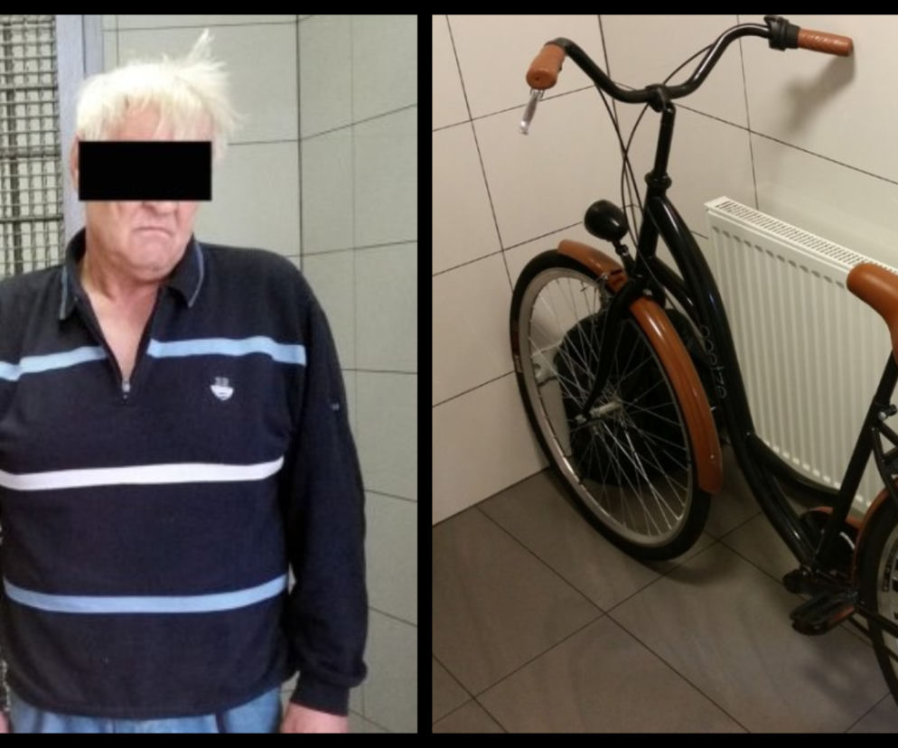 Zatrzymany mężczyzna i skradziony rower