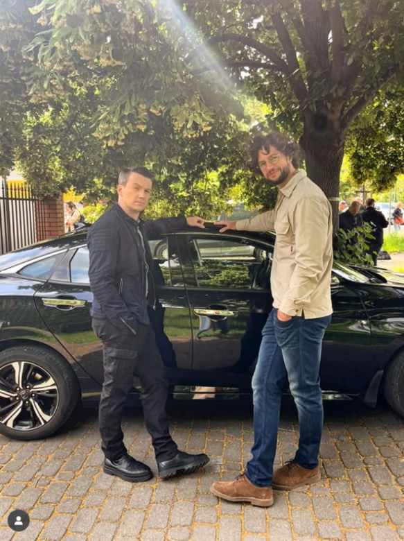 M jak miłość nowy sezon. Jakub (Krzysztof Kwiatkowski), Mariusz (Mateusz Mosiewicz) na planie