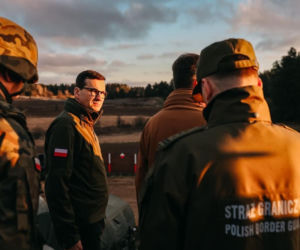 Mateusz Morawiecki na granicy z Białorusią