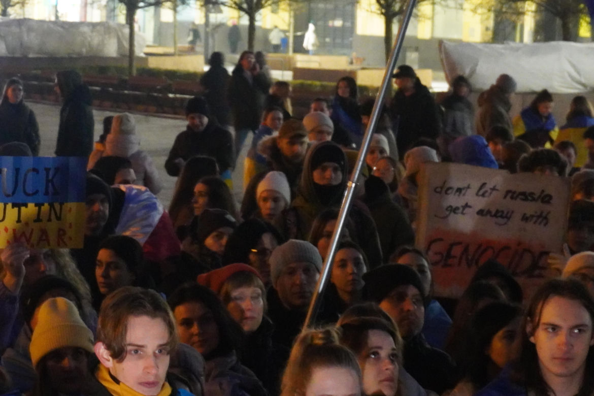 Manifestacja w trzecią rocznicę wybuchu wojny w Ukrainie