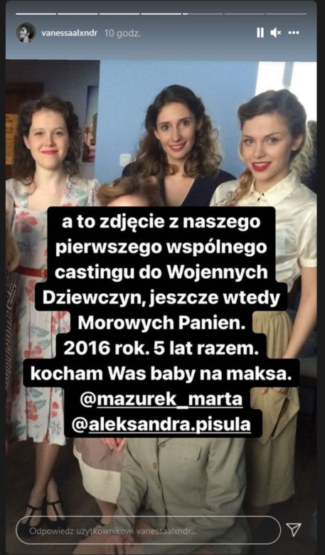 Wojenne dziewczyny. Vanessa Aleksander (Ewa), Aleksandra Pisula (Marysia), Marta Mazurek (Irka) na planie