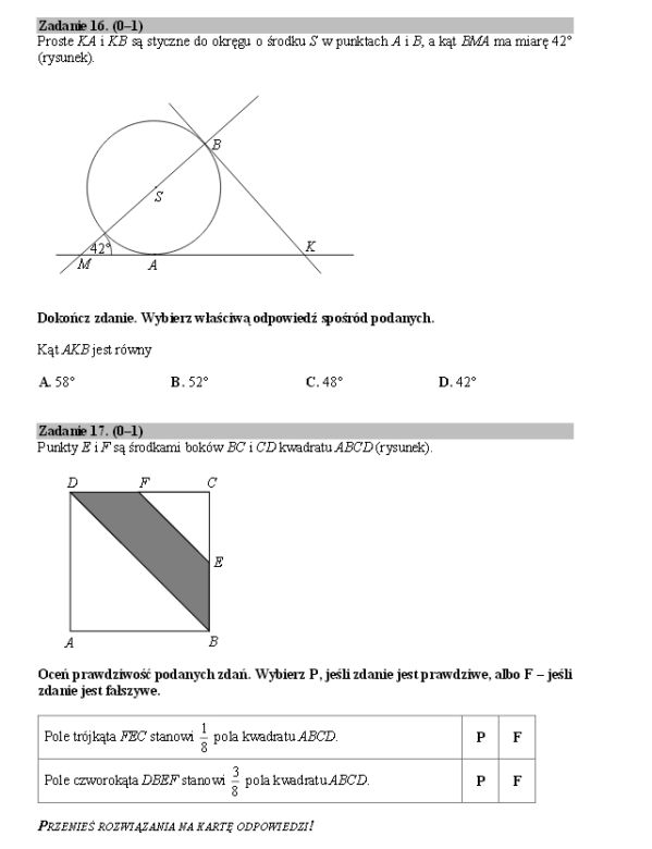 Egzamin z matematyki