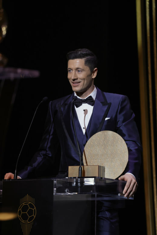 Robert Lewandowski i Anna Lewandowska na gali Złota Piłka 2021