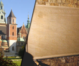 Tablica ku czci ofiar katastrofy pod Smoleńskiem na Wawelu