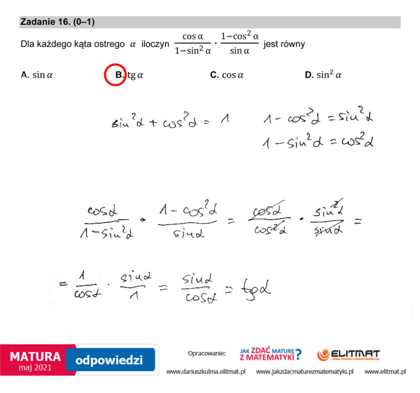 Matura 2021, matematyka poziom podstawowy. Odpowiedzi eksperta