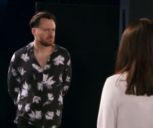 Na Wspólnej odc. 3277. reżyser Halicki (Adam Szczyszczaj), Marta (Joanna Jabłczyńska)