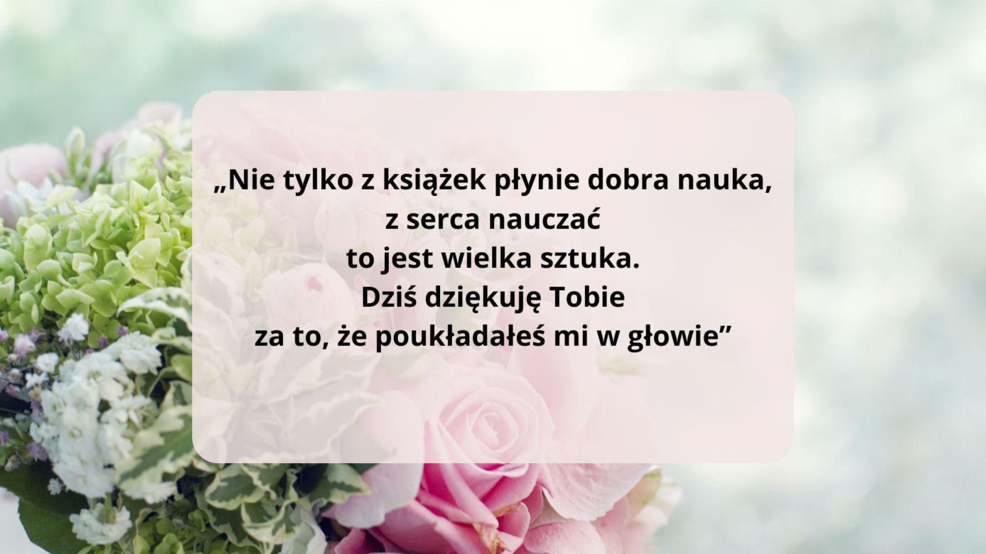 Podziękowania i życzenia na zakończenie roku szkolnego