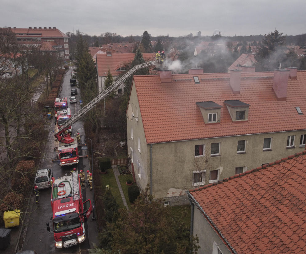 Pożar na wrocławskim Sępolnie we Wrocławiu 