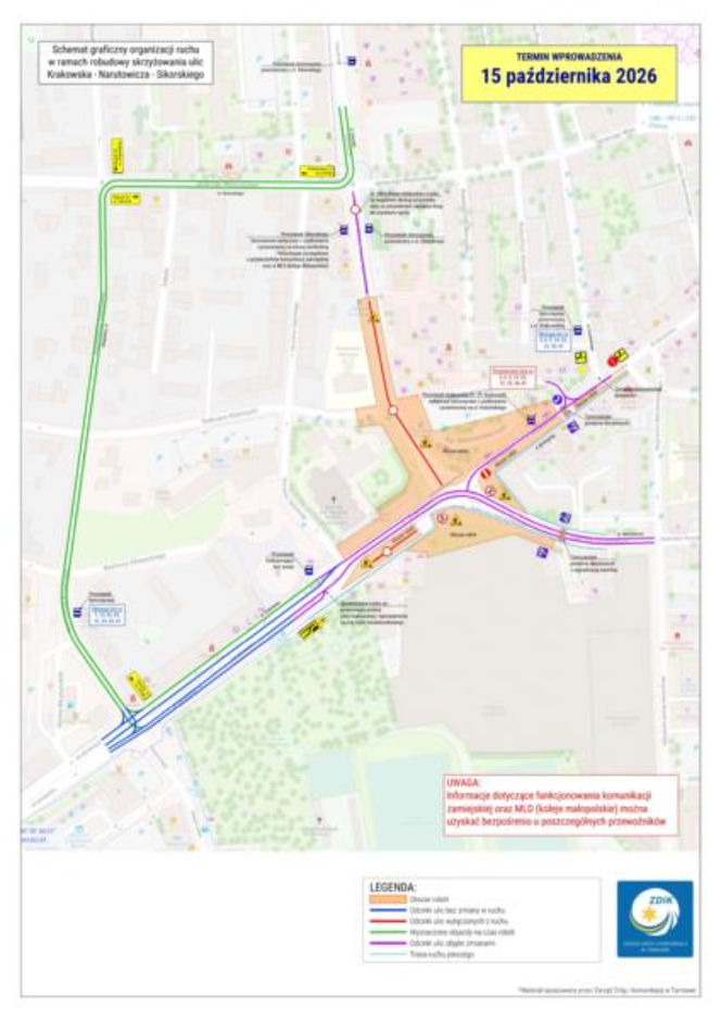 Paraliż w centrum Tarnowa. Ważna ulica wyłączona z ruchu
