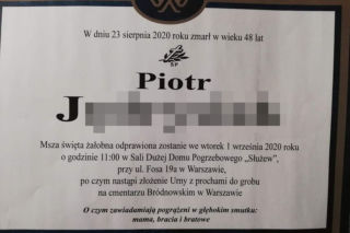 Warszawa: Ciało Piotra, którego zadźgała ukochana na weselu w Markach spocznie niebawem w mogile!  