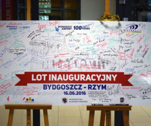 Inauguracyjny lot z Rzymu do Bydgoszczy
