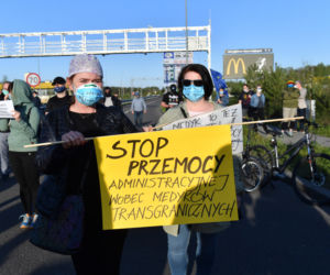 Protest medyków na granicy polsko-niemieckiej w Lubieszynie
