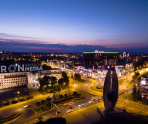 Rzeszów nocą z drona
