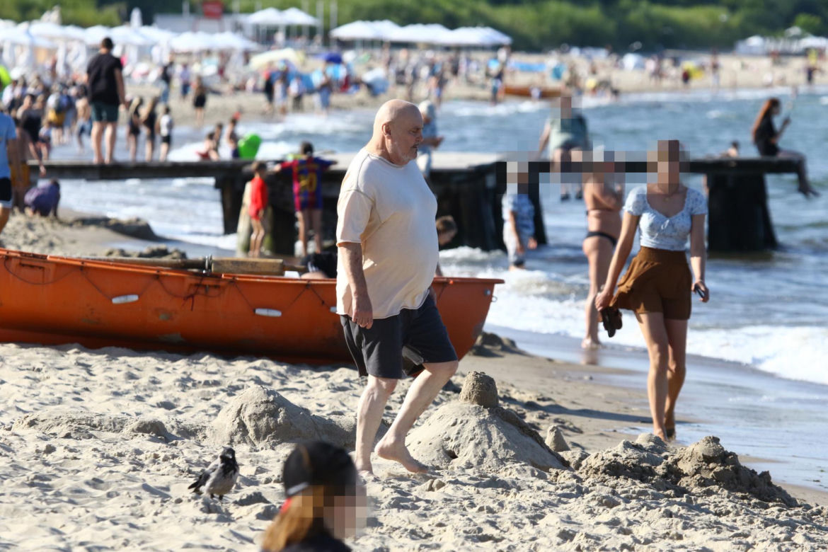 Marian Lichtman na plaży