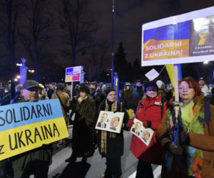 Kolejny protest pod ambasadą Rosji w Warszawie