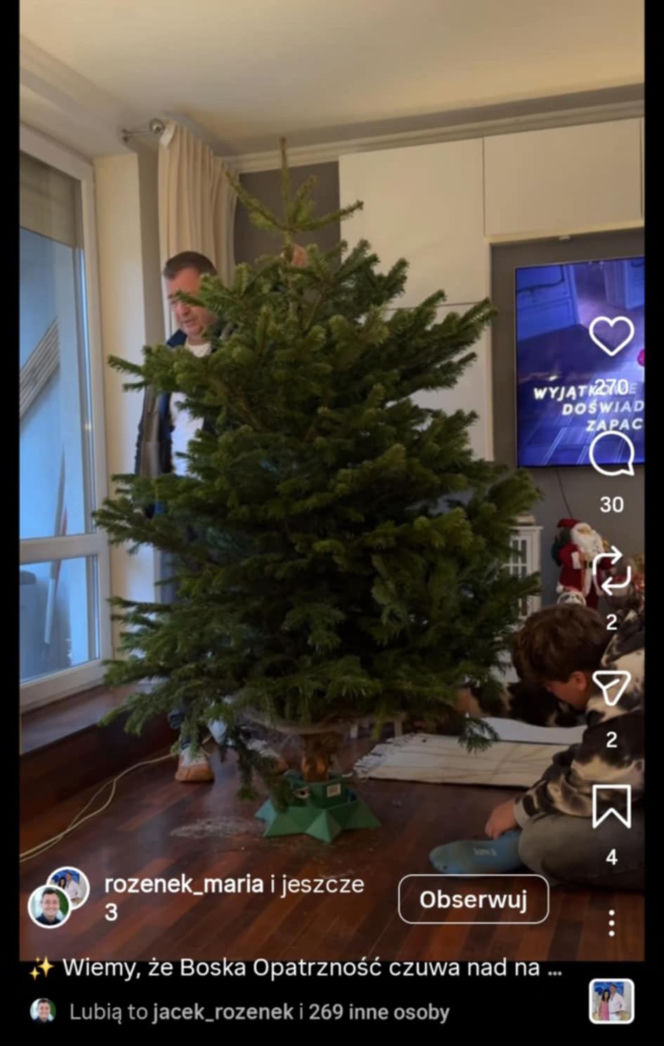 Jacek Rozenek - święta z żoną i synami