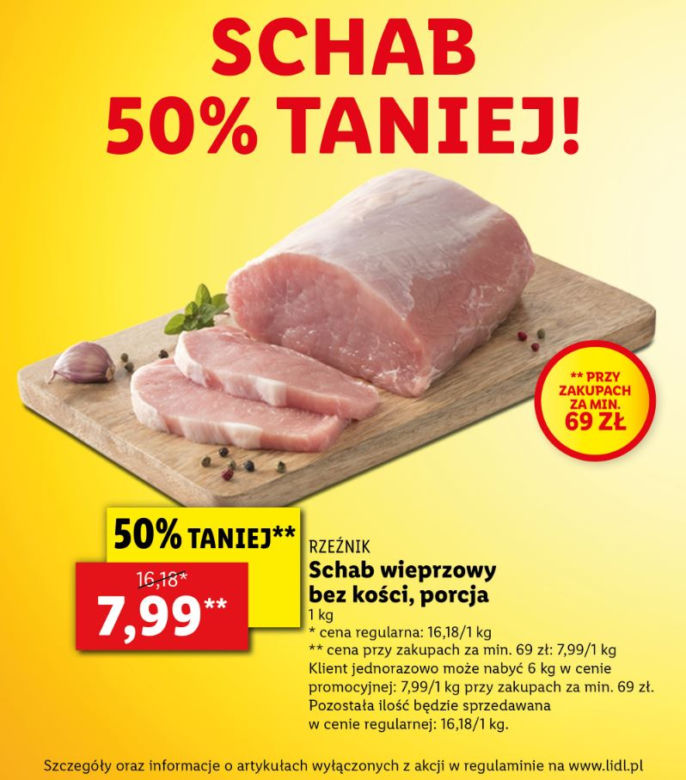 Schab wieprzowy 7,99 zł/kg