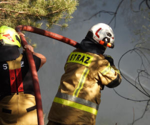 Strażacy walczą z potężnym pożarem na Mazowszu