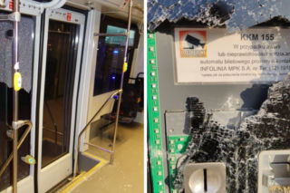 Kraków: Wandale zdewastowali przystanki, automaty i tramwaj [ZDJĘCIA]