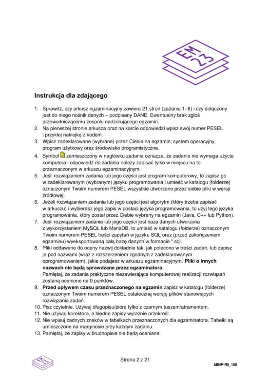 Matura 2026: informatyka 14.05.2026. Arkusze CKE