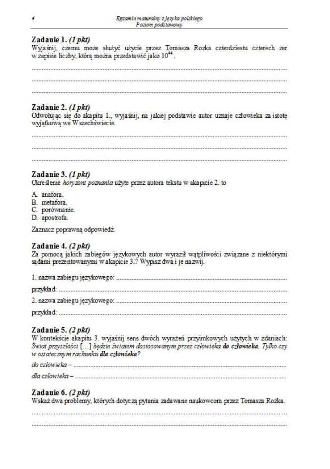 Matura 2013 język polski podstawowy