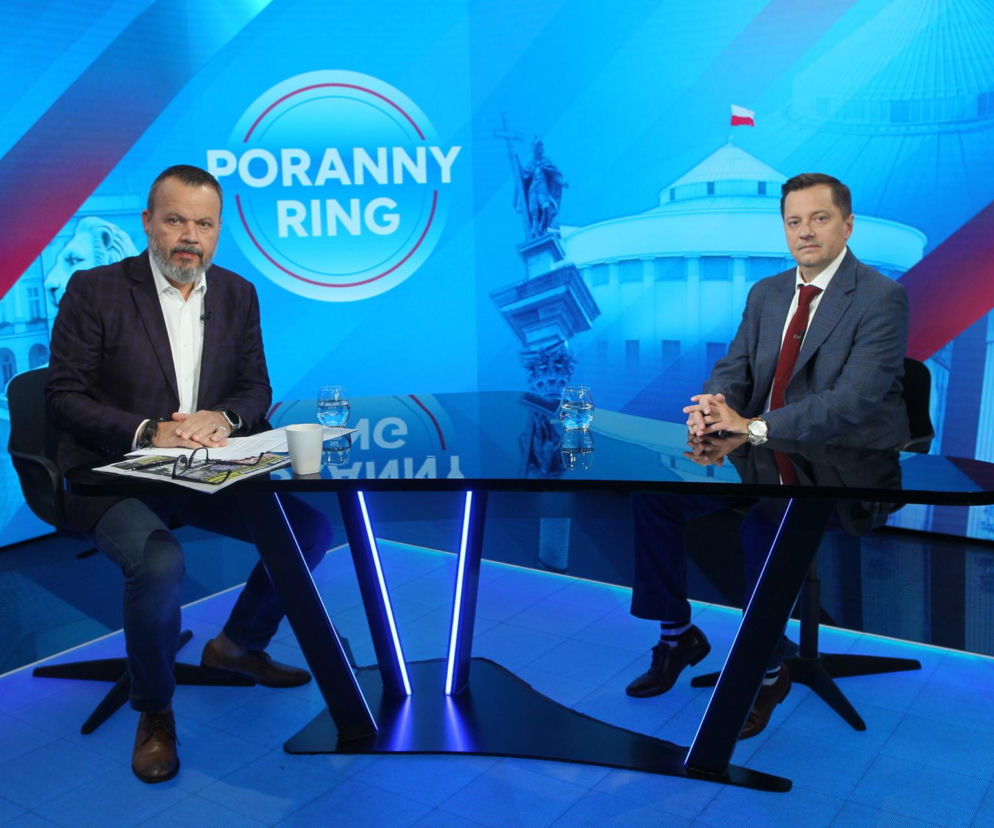Marek Balawajder i Mateusz Balcerowicz w studio Poranny Ring. O zasobach wody w Polsce przeczytasz na SE Polityka.