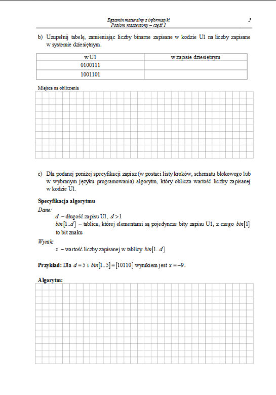 Matura 2013, informatyka poziom rozszerzony