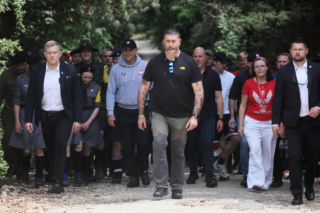 Prezydent RP Karol Nawrocki podczas trekkingu z harcerzami, młodzieżą i społecznikami pod hasłem Szlak Pamięci w Cassino