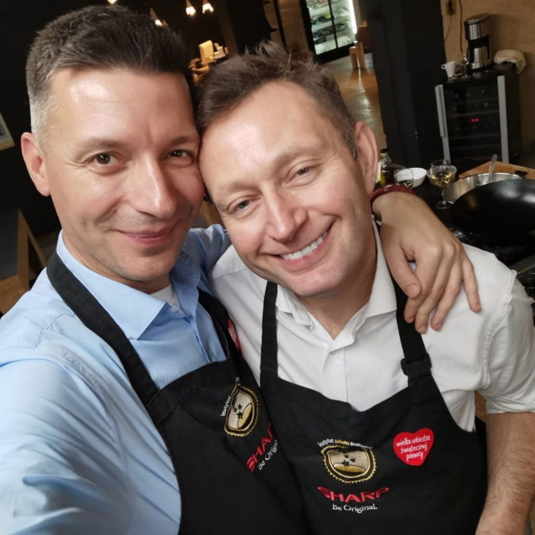 Paweł Rabiej z partnerem Michałem Cessanisem