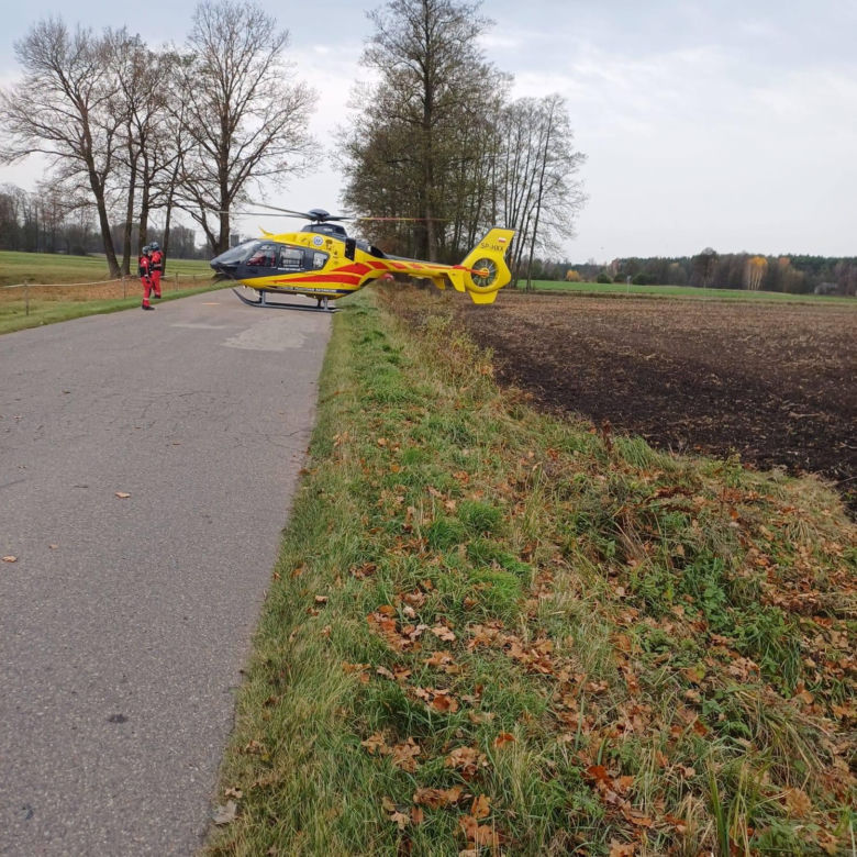 W powiecie Węgrowskim zderzyły się dwa quady. Po rannego kierowcę przyleciał helikopter LPR