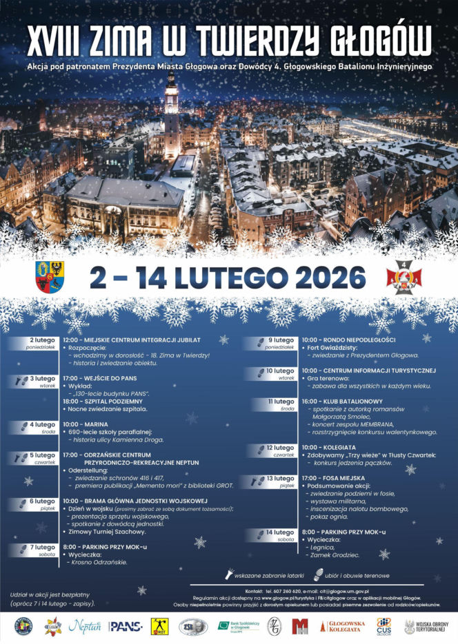 Plakat- Zima w Twierdzy Głogów