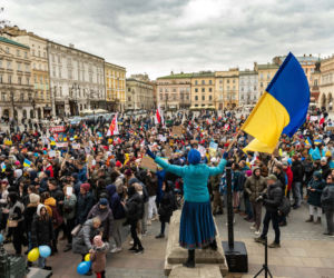 Protesty na Rynku Głównym w Krakowie